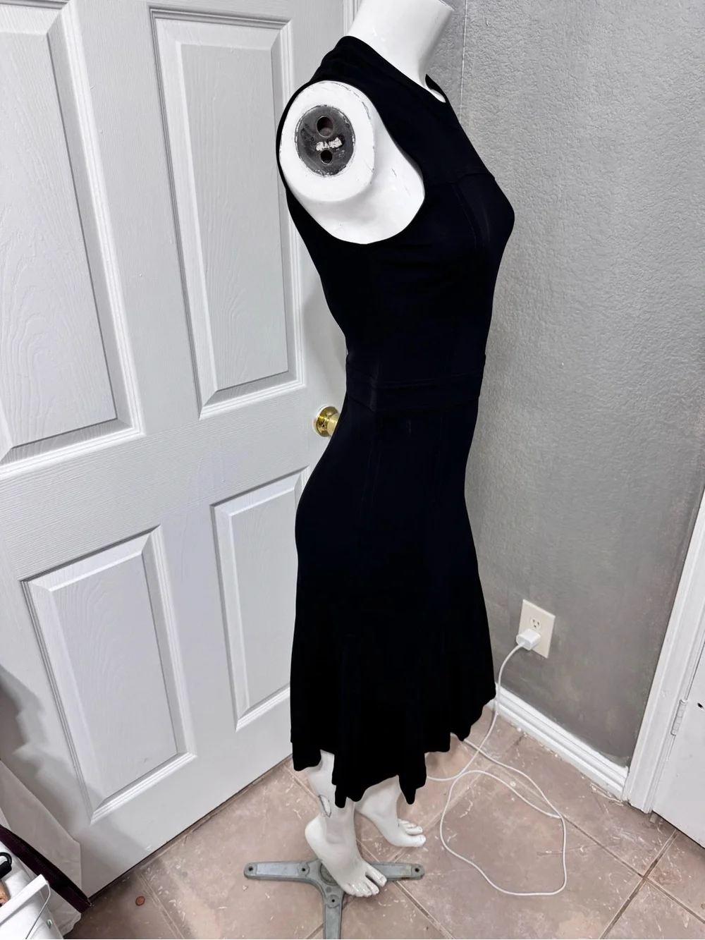 TORY BURCH Classic Black Sleeveless Fit-and-Flare Dress
